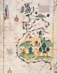 Fol.5v Mappa della Gran Bretagna, Europa e Nord Africa, da Portugaliae Monumenta Cartographica, un resoconto delle scoperte di Fernao Gomez dal 1470-75, 1563